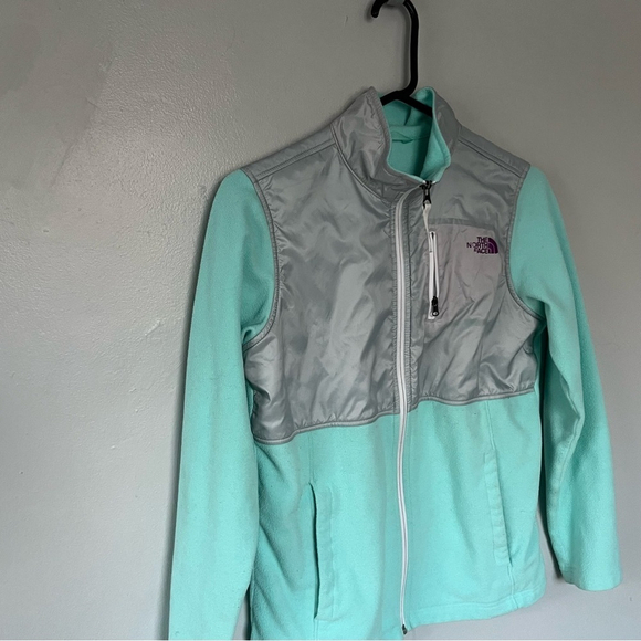 The North Face Vintage Polar Fleece Sherpa Jacket Blue Green Small Medium - Picture 9 of 9